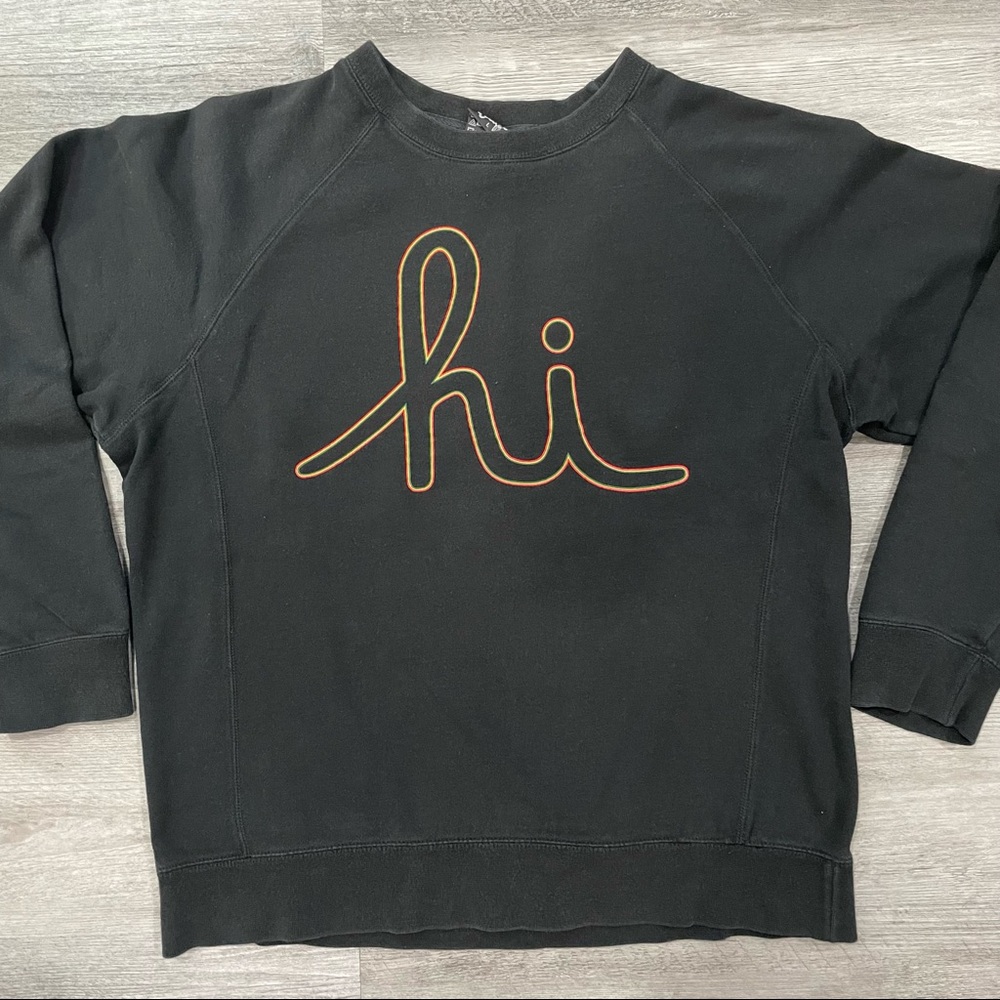 In4mation Men’s Black Rasta hi Logo Crewneck — Size Large